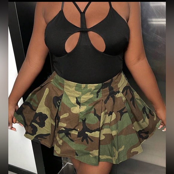 Plus Size Street Style Casual A-Line Camo Skirt - Picture 4 of 4